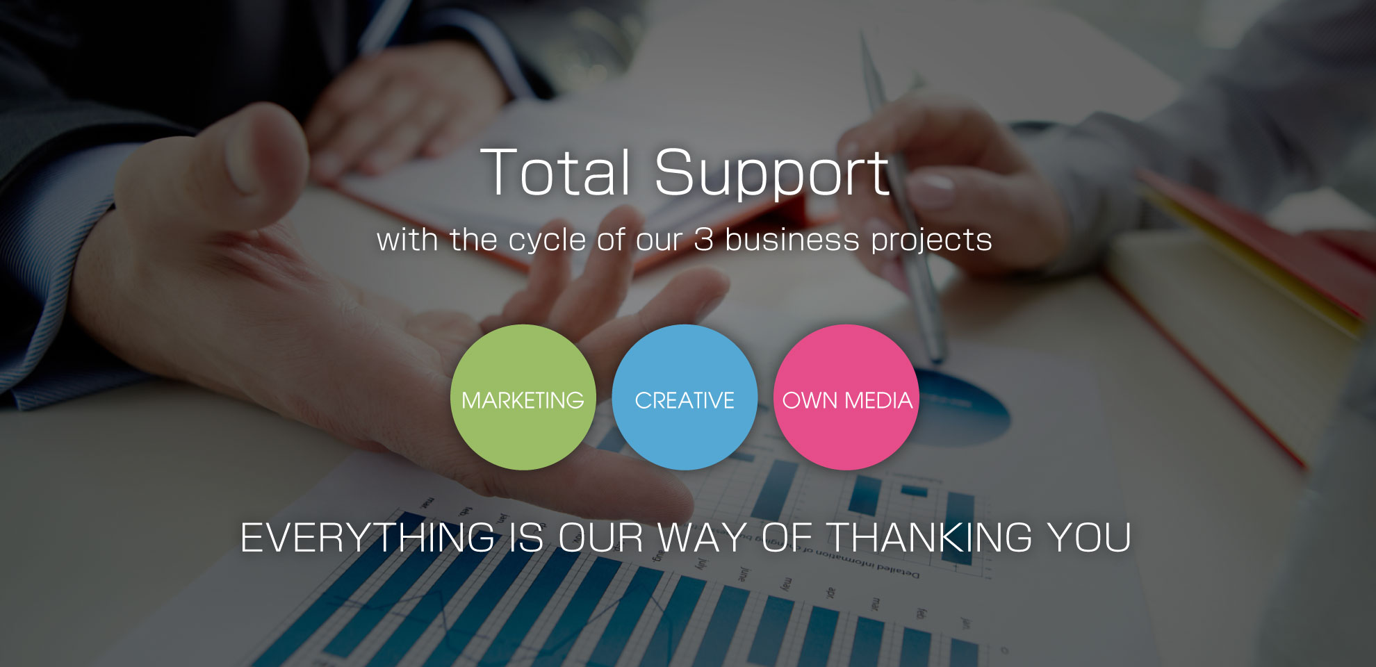 Total support with the cycle of our 3 business projects For your Thank you